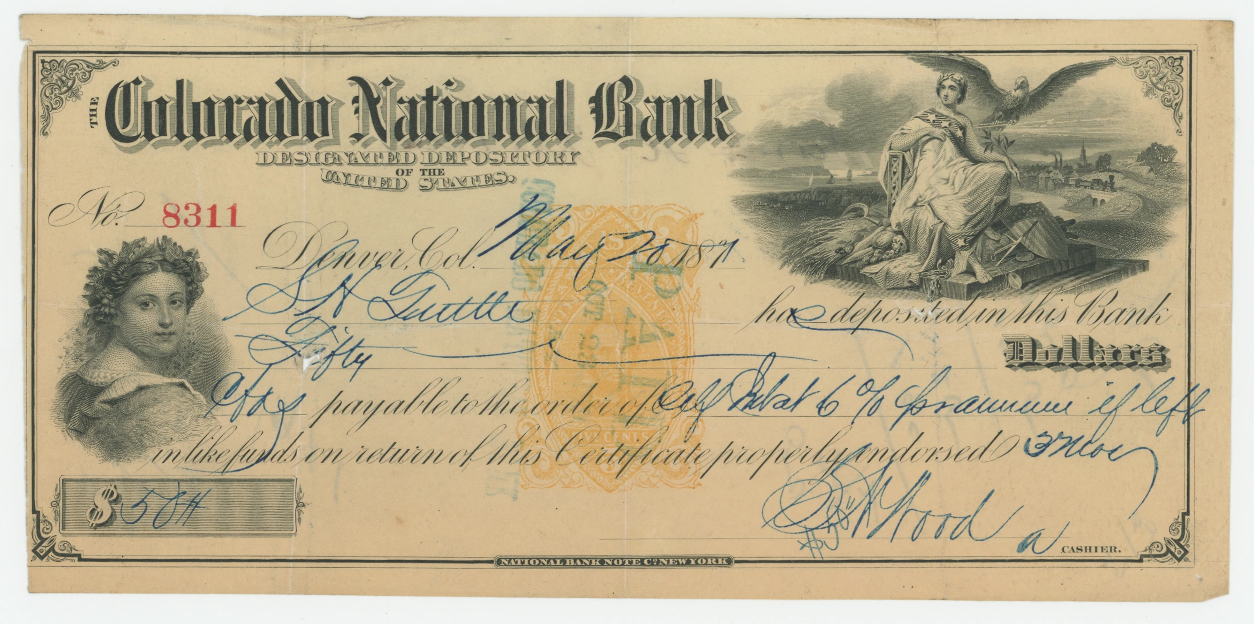 RN-P5 Colorado National Bank, Certificate of Deposit