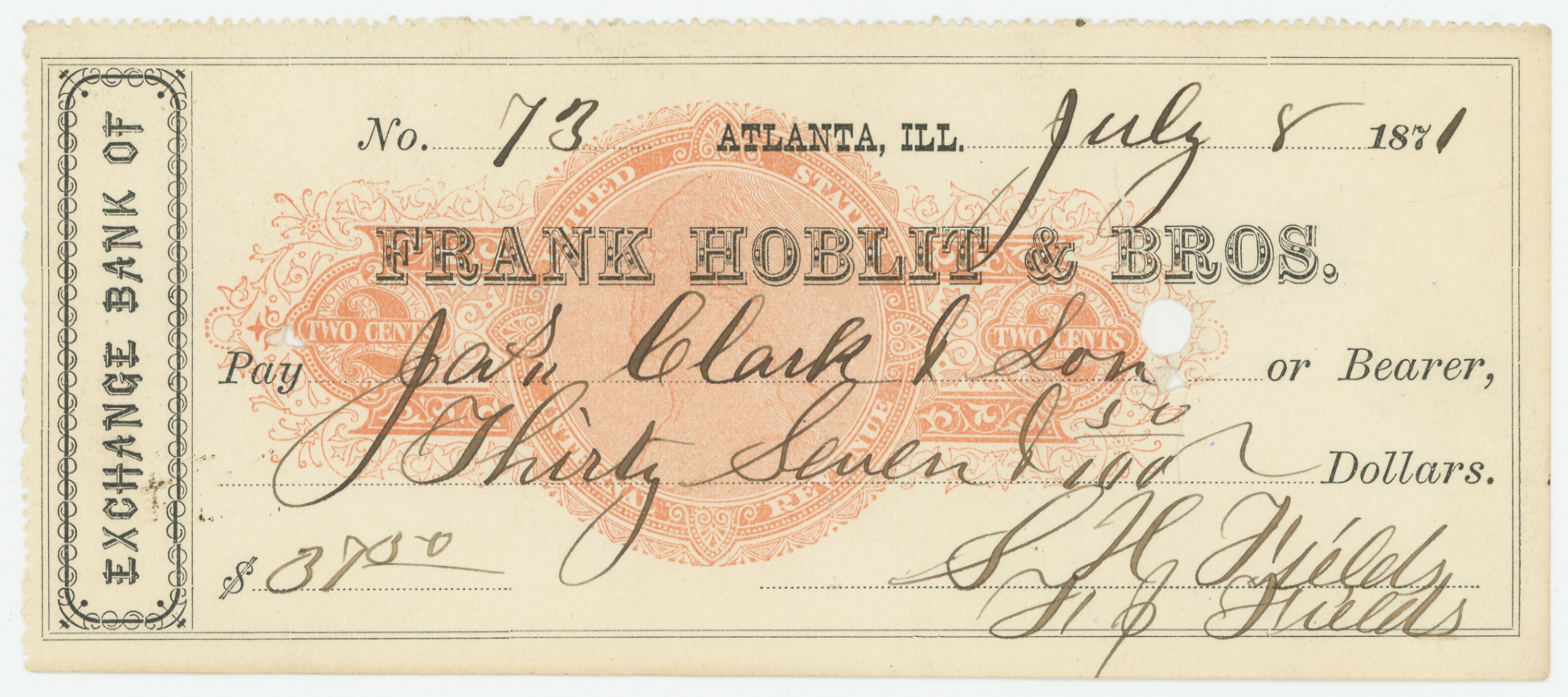 RN-C1 Exchange Bank of Frank Hoblit & Bros.