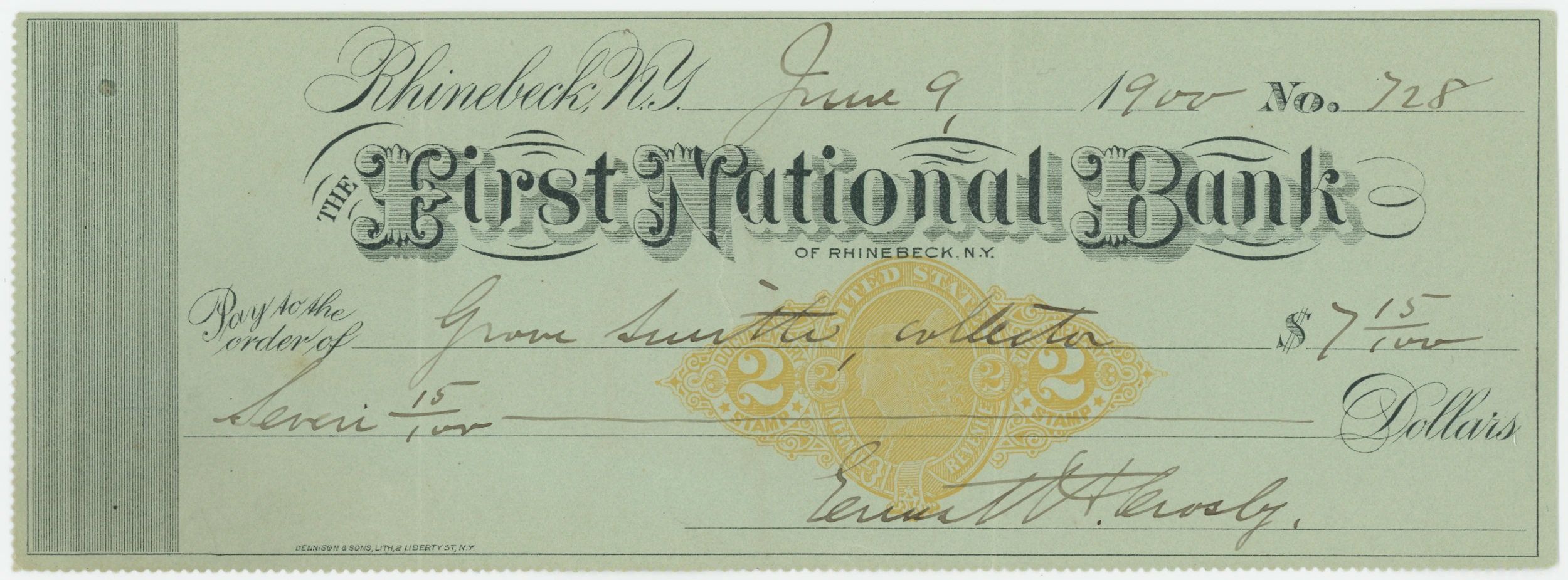 RN-X6 First National Bank of Rhinebeck, NY