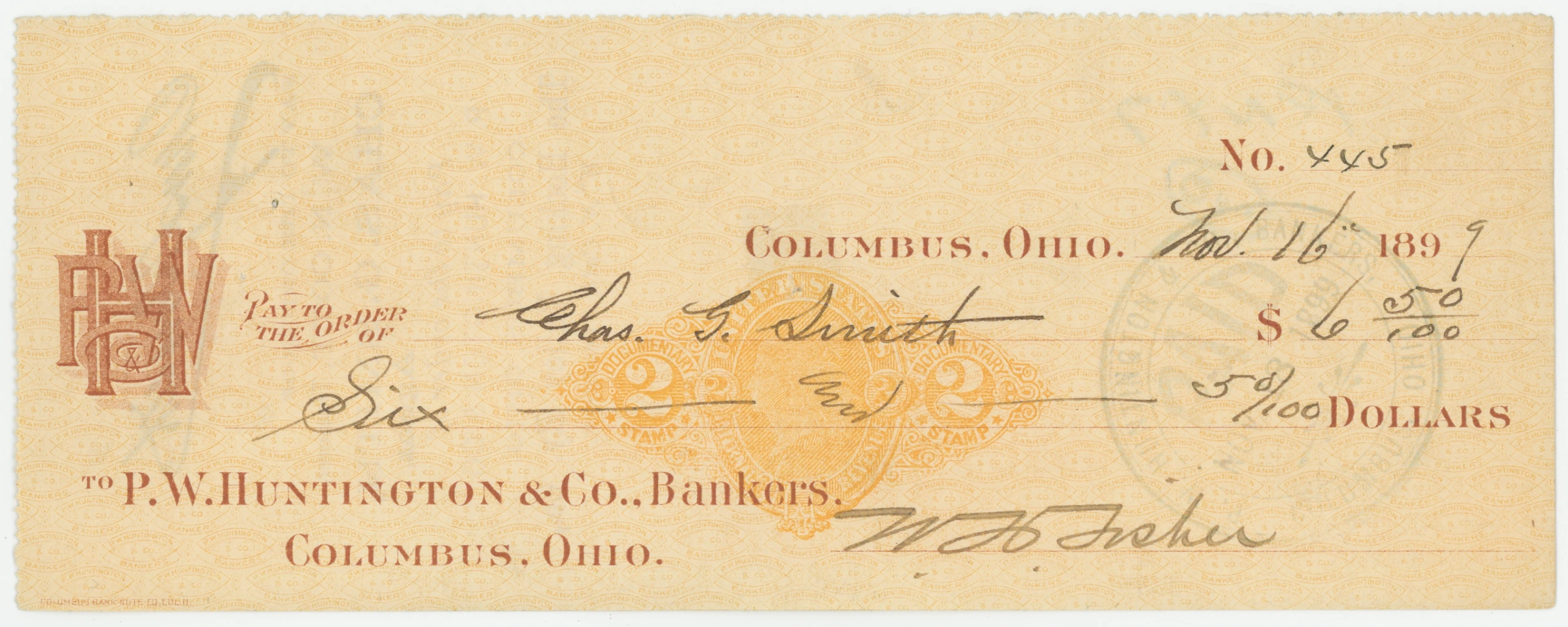 RN-X7 P.L. Huntington & Co. Bankers, Unlisted