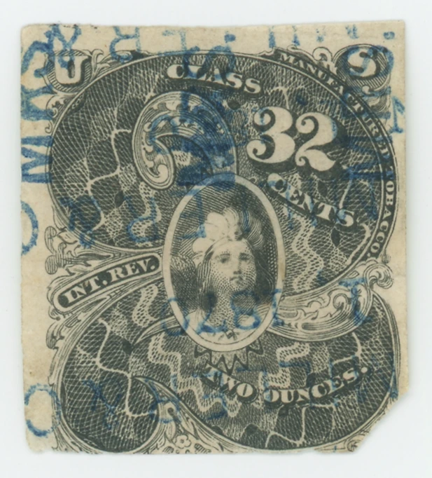 Springer TF4 — 2 oz. Class 32 Cents Tobacco Stamp, Scarce