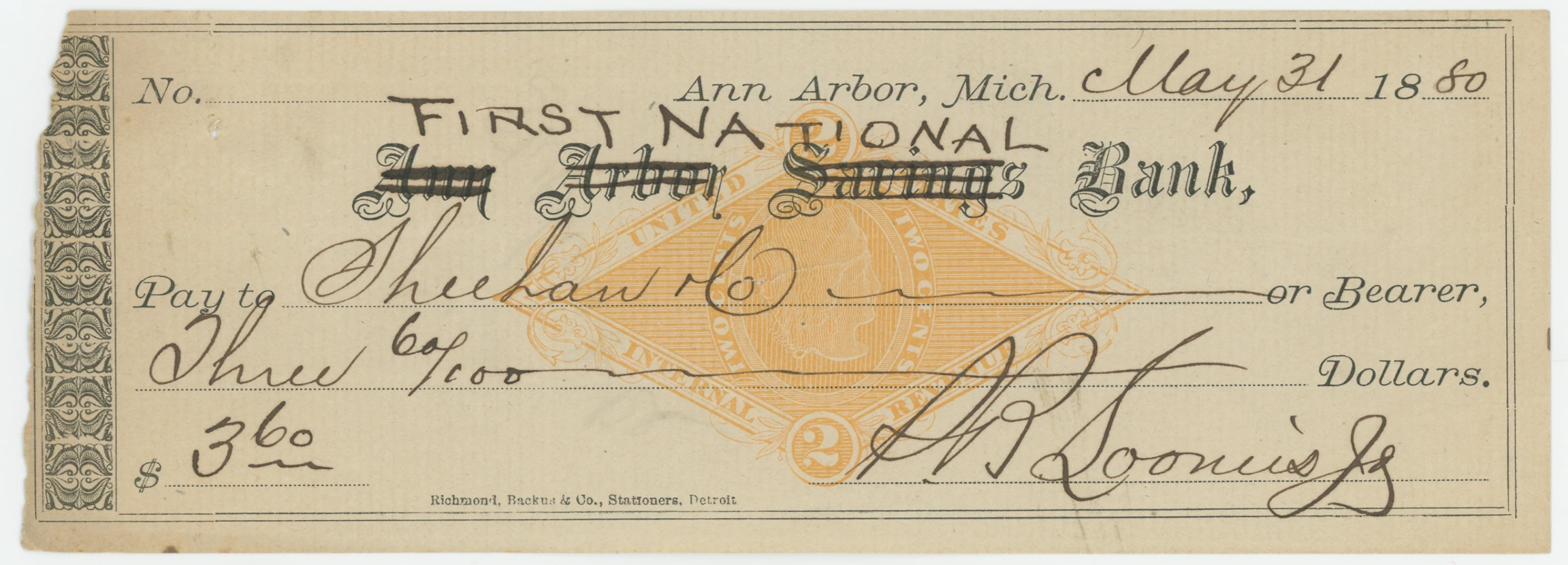 RN-G1 First National Bank, succ. to Ann Arbor Savings Bank