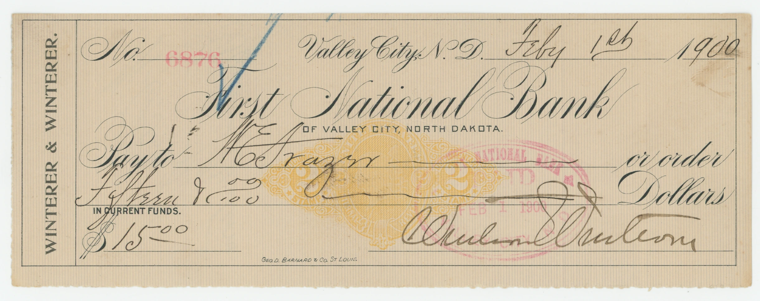 RN-X7 First National Bank of Valley City, N.D.