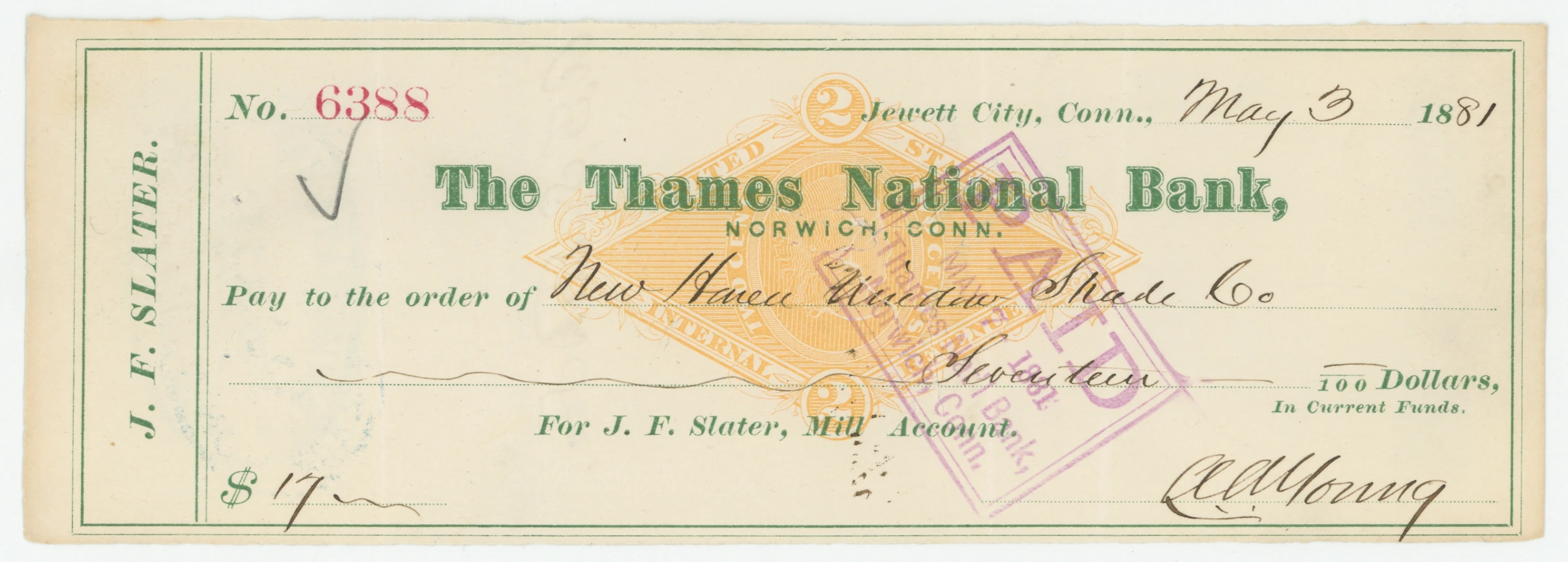 RN-G1 The Thames National Bank