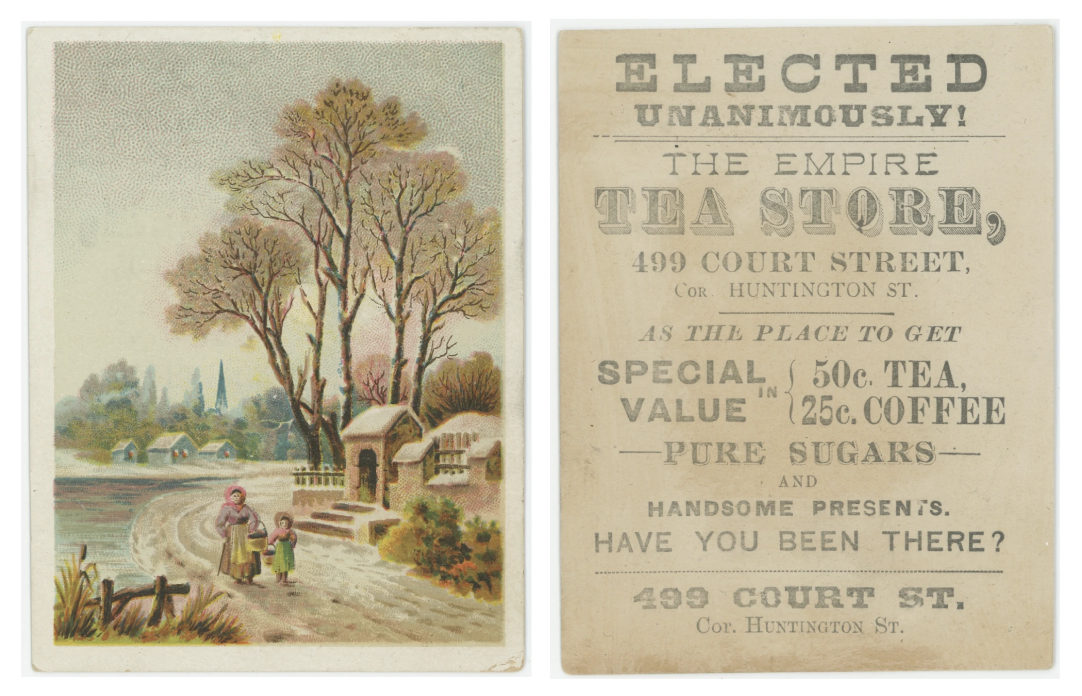 The Empire Tea Store, "Elected Unanimously!" Trade Card
