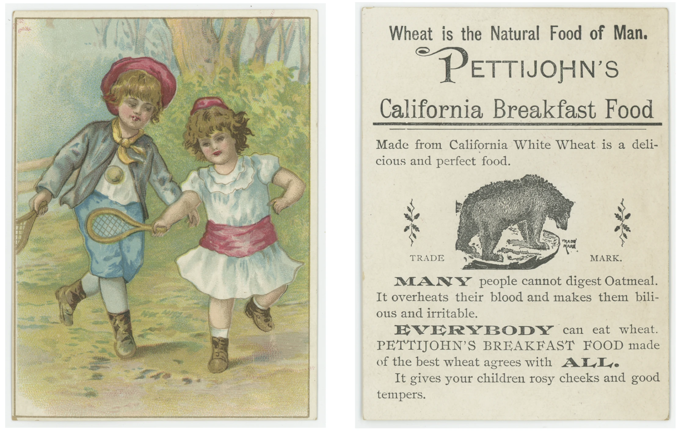 Pettitjohn's California Breakfast Food Trade Card