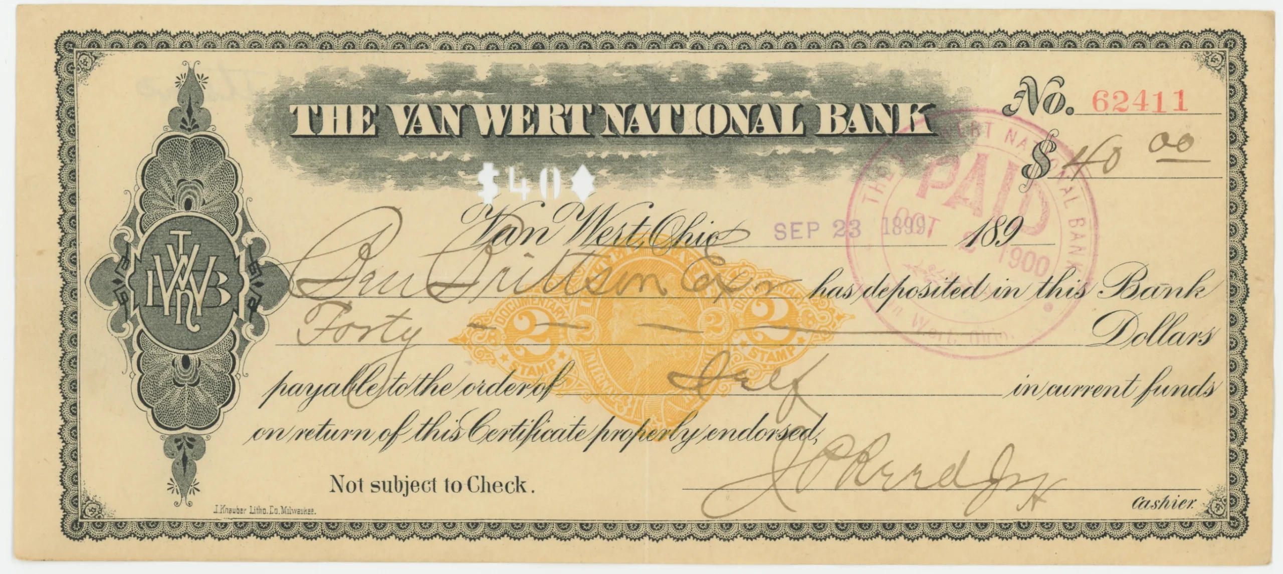 RN-X7 The Van Wert National Bank