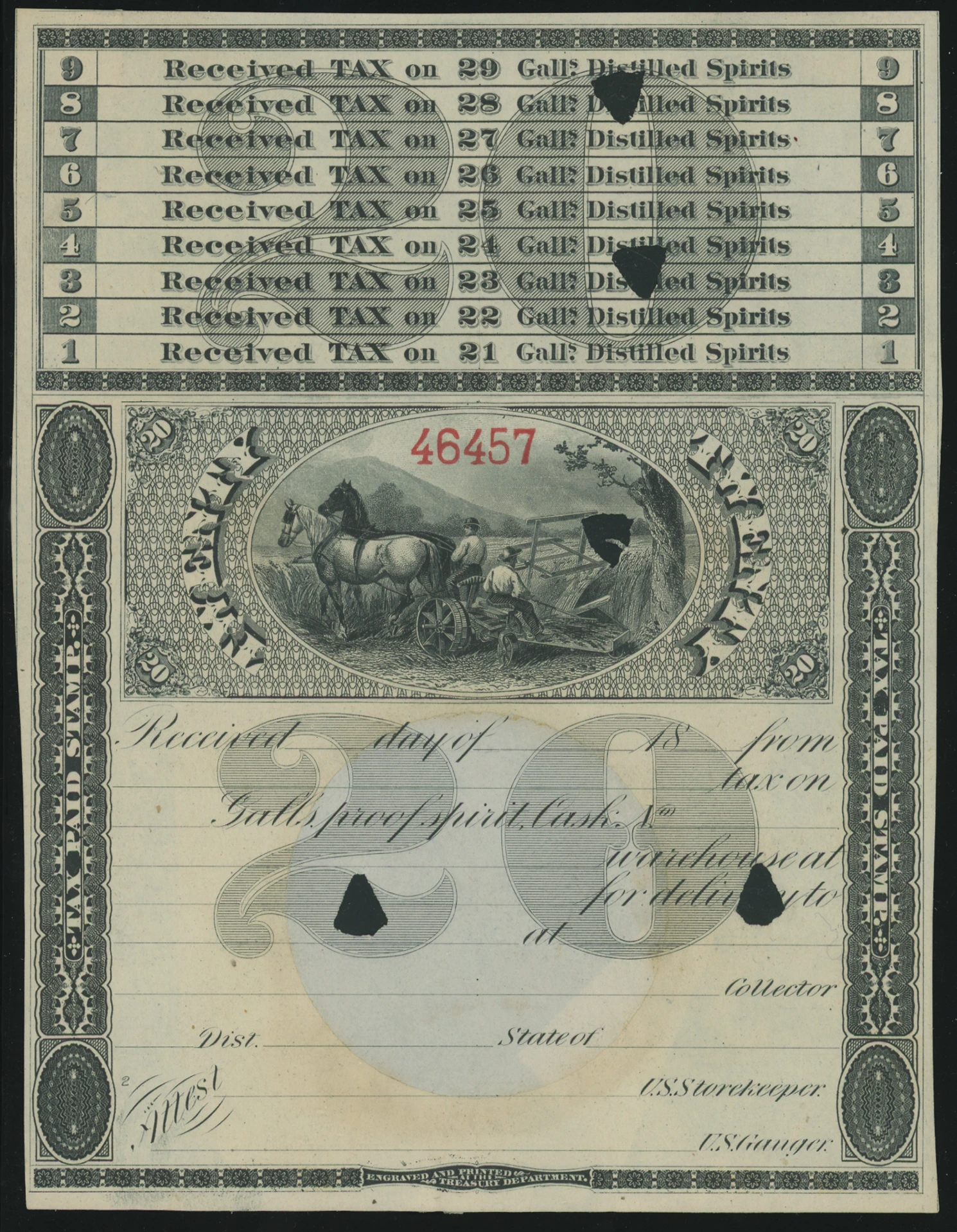 Series 1868 Distilled Spirits 20 Gallons