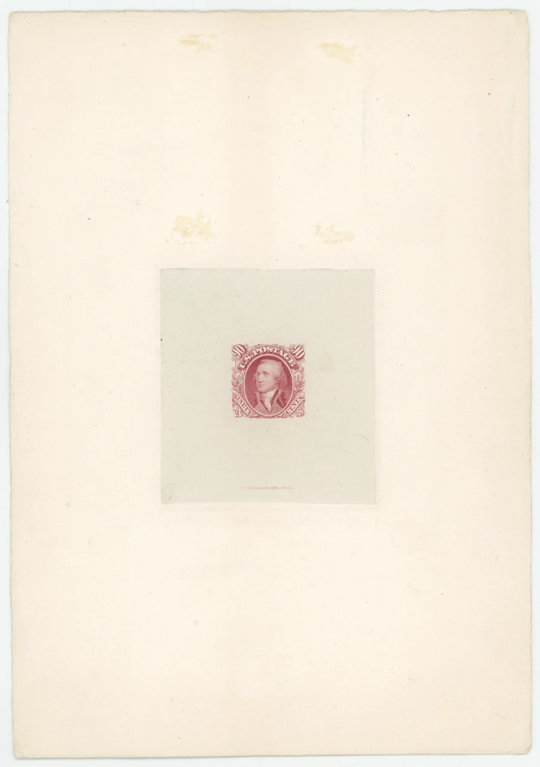 122-E5a UNIQUE 90¢ Large Die Essay on India on Full Size Card