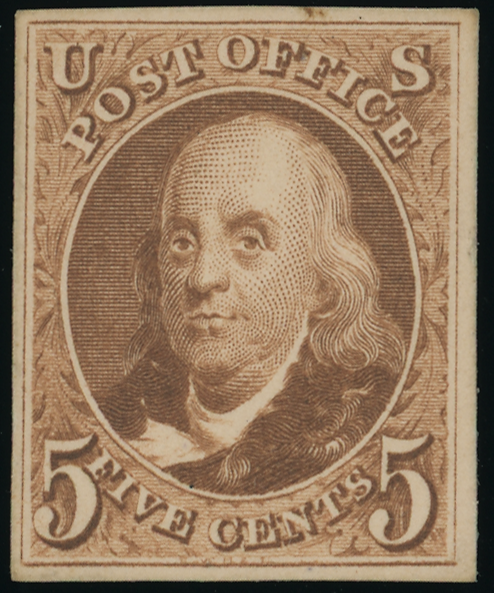 3P4 5¢ Franklin Official Reproduction, Proof on Card
