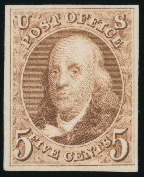 3P4 5¢ Franklin Official Reproduction, Proof on Card