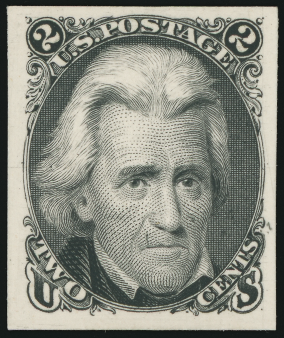 73P4a 2¢ Black Plate Proof, Black Jack Die II