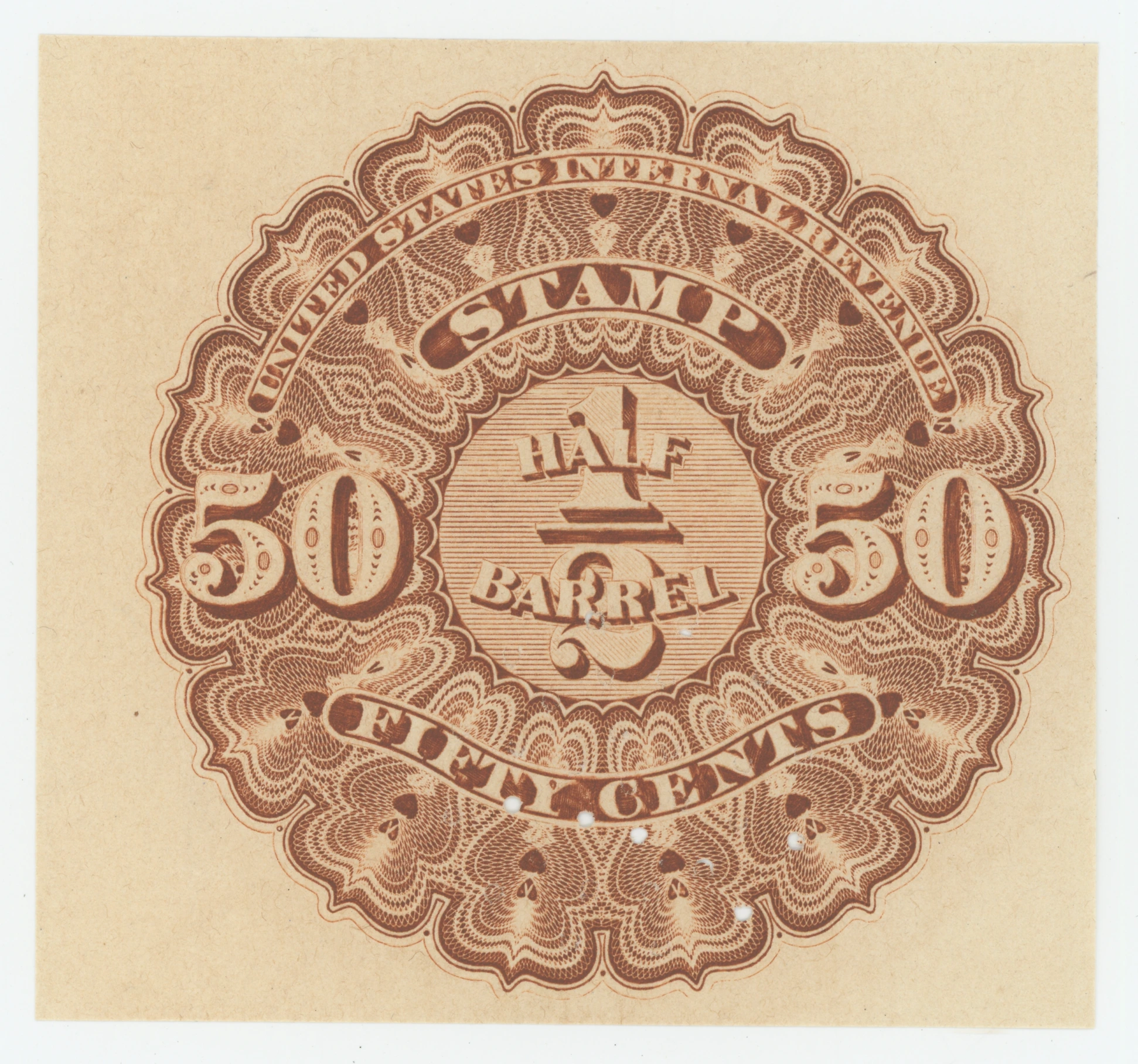 REA5 — 1866 Beer Stamp, 1/2 Barrel