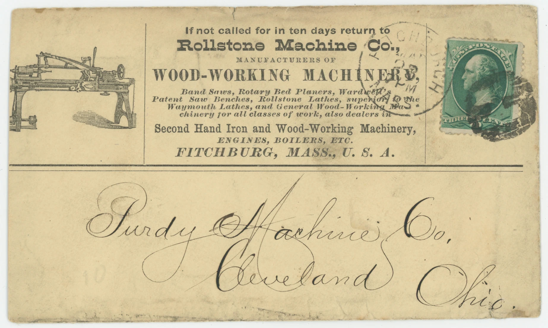 18__ Rollstone Machine Co. Wood-Working Machinery, Fancy Cancel