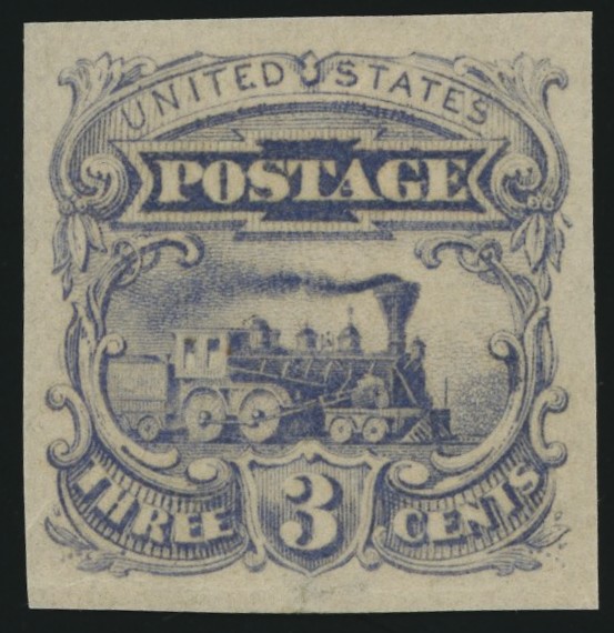 1114-E6b 3¢ Plate Essay on Stamp Paper, Ultramarine