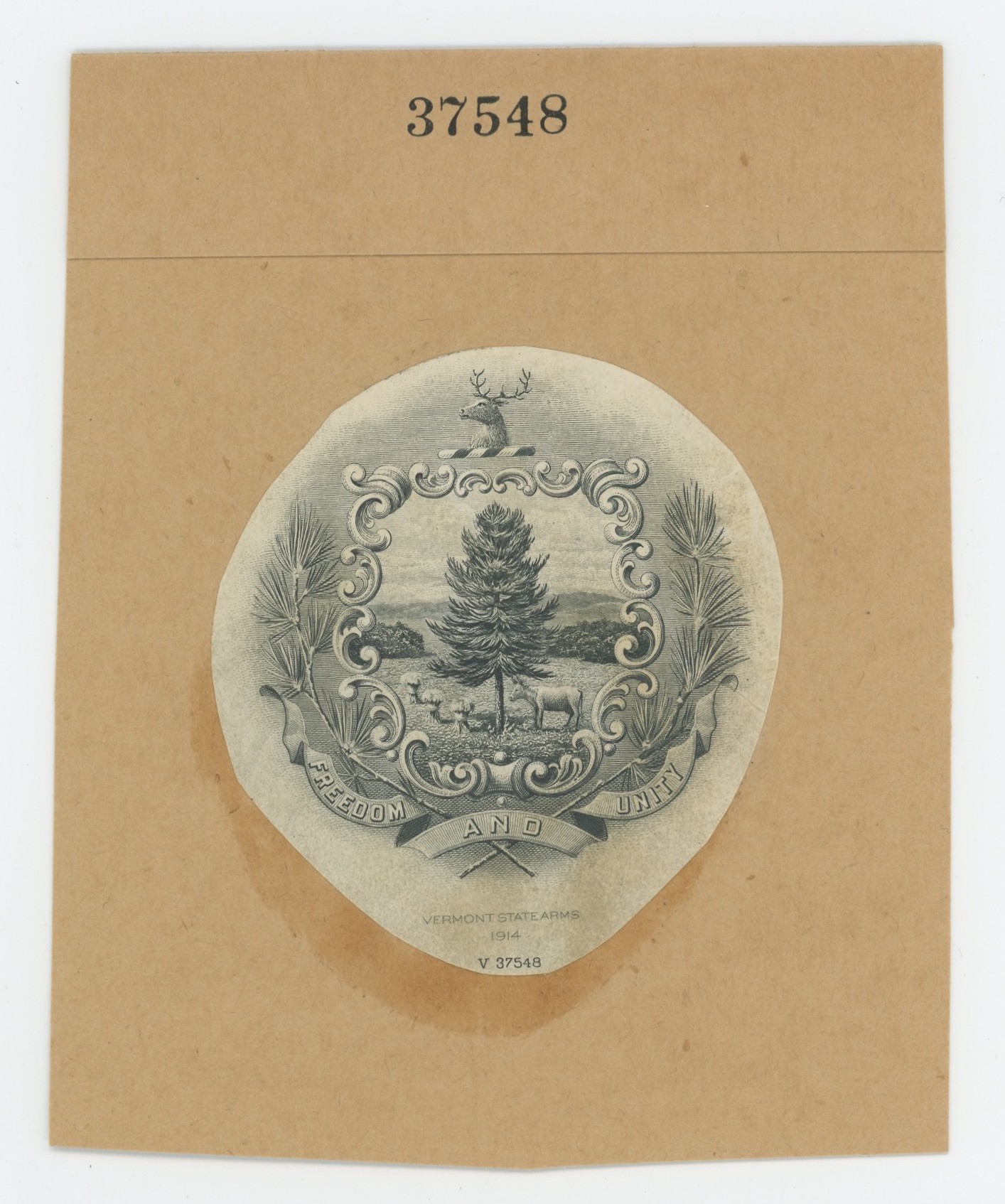 ABNC Vignette Proof: VERMONT State Seal