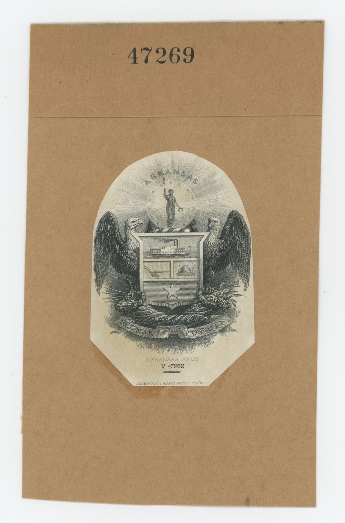 ABNC Vignette Proof: ARKANSAS State Seal #2