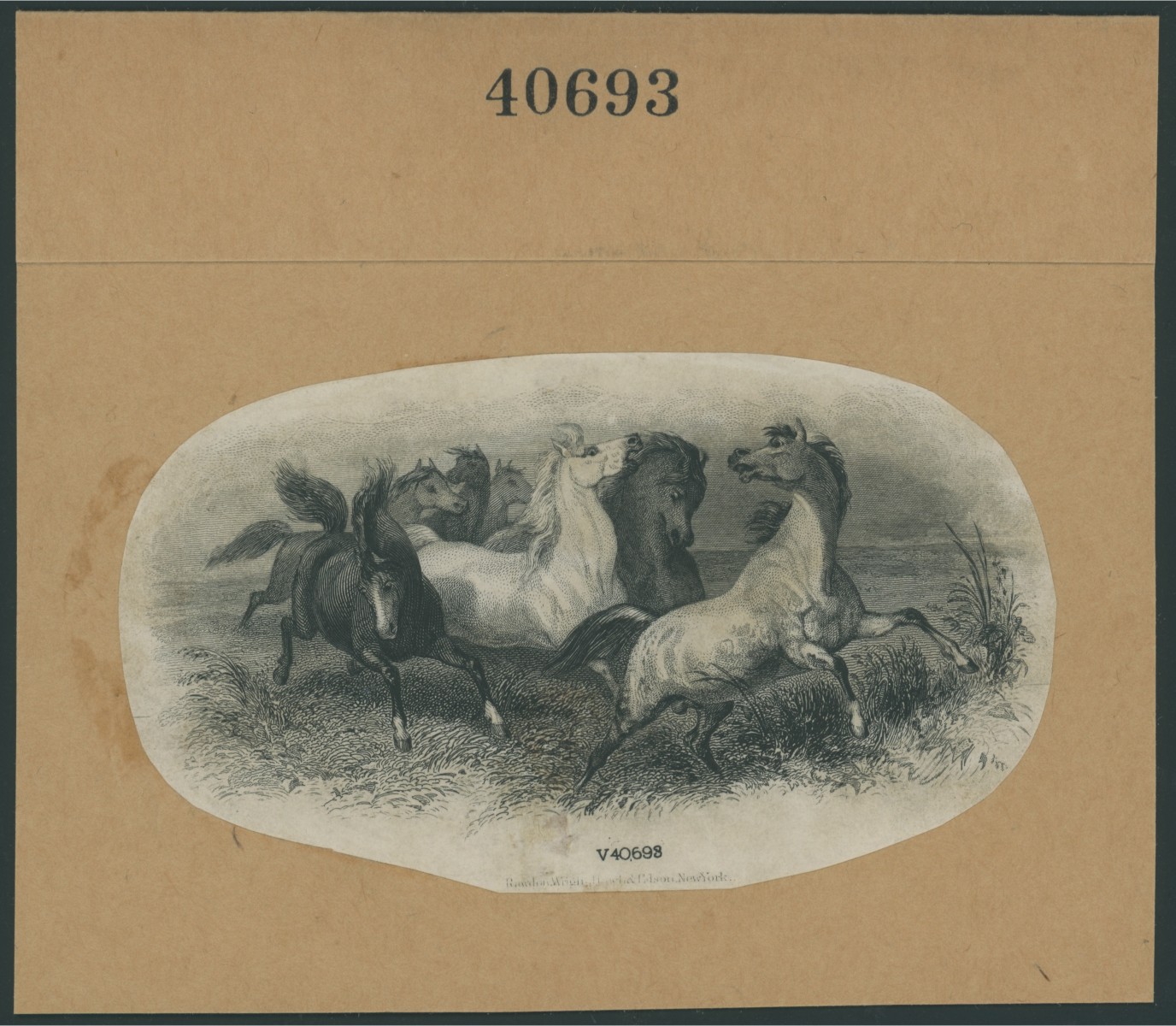 ABNC Vignette Proof, Horses #8 — Rawdon, Wright, Hatch & Edson