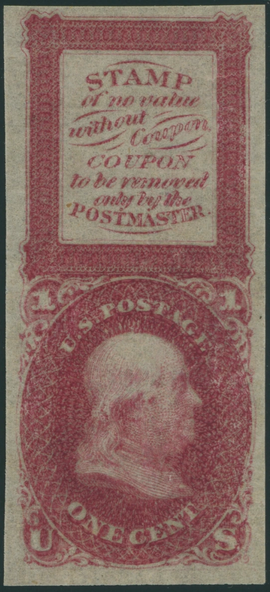 63-E13c Bowlsby Coupon Essay, Red on Pelure Paper