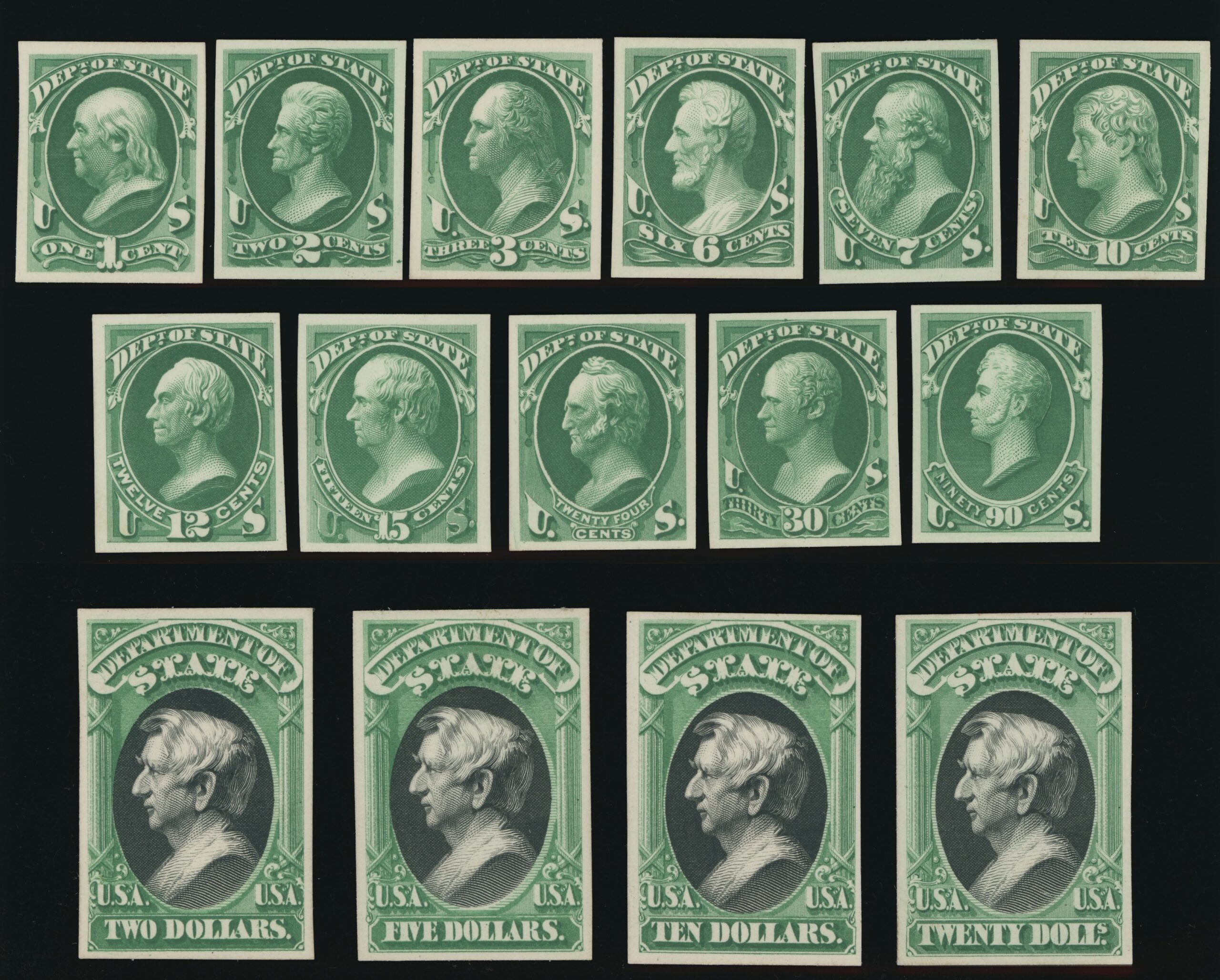 057P4 - 071P4 State Department Plate Proofs, Complete, Superb! — SOLD!