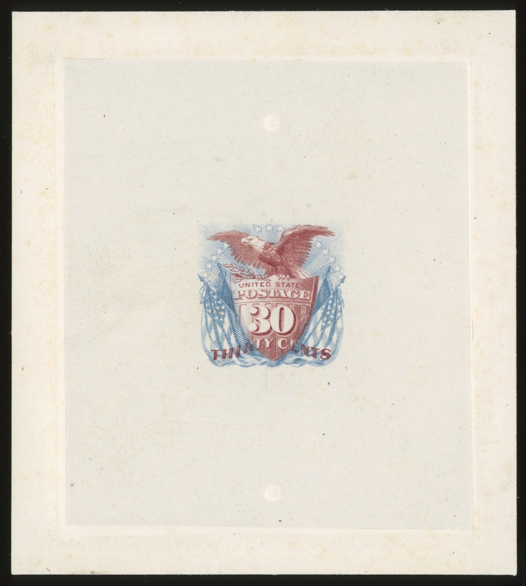 121P1 30¢ Large Die Proof on India on Card
