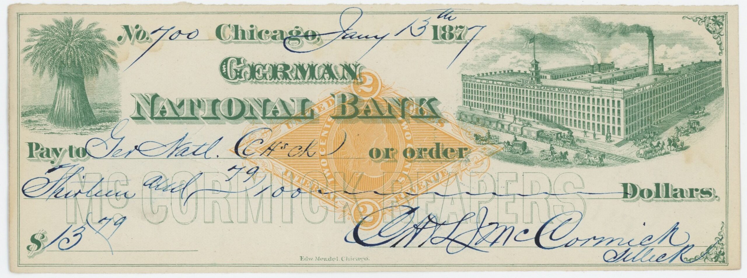 RN-G1 German National Bank, McCormick Reapers