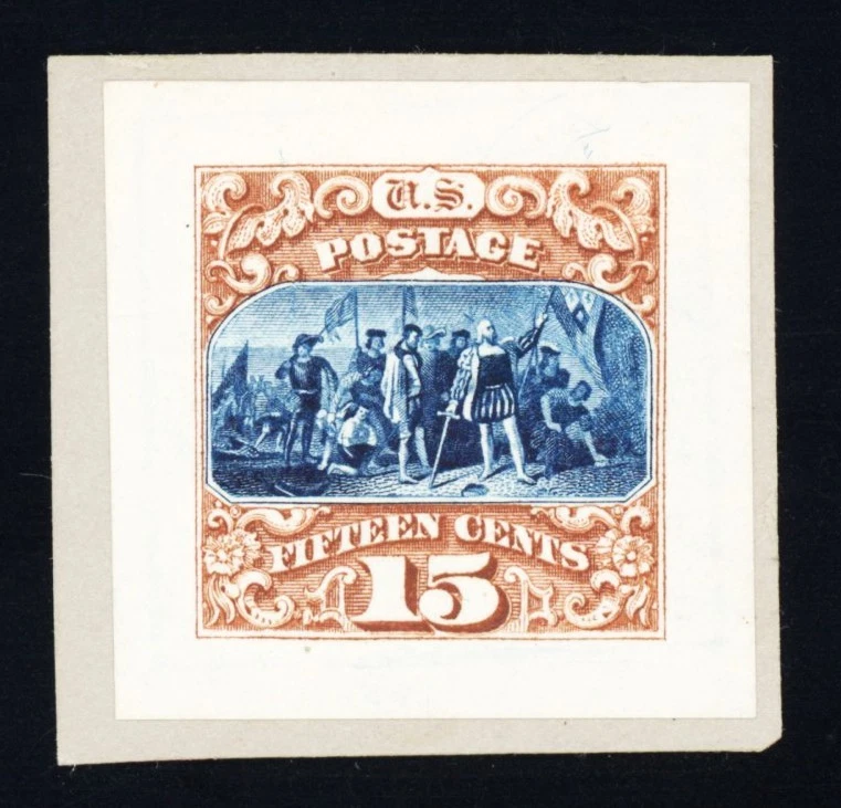 129P2 Roosevelt Small Die Proof, 15¢ Landing of Columbus