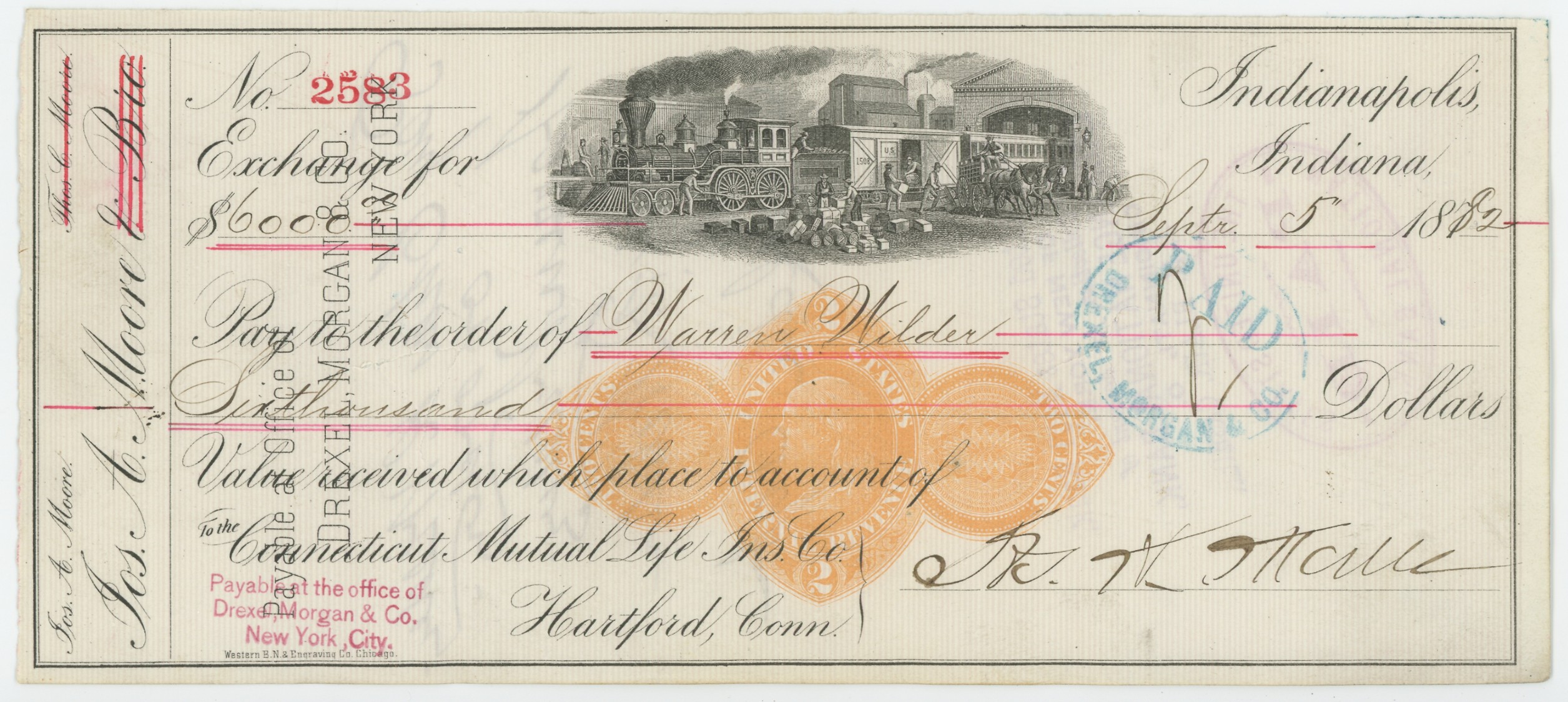 RN-D1 Jos. A. Moore Bill of Exchange, Unlisted