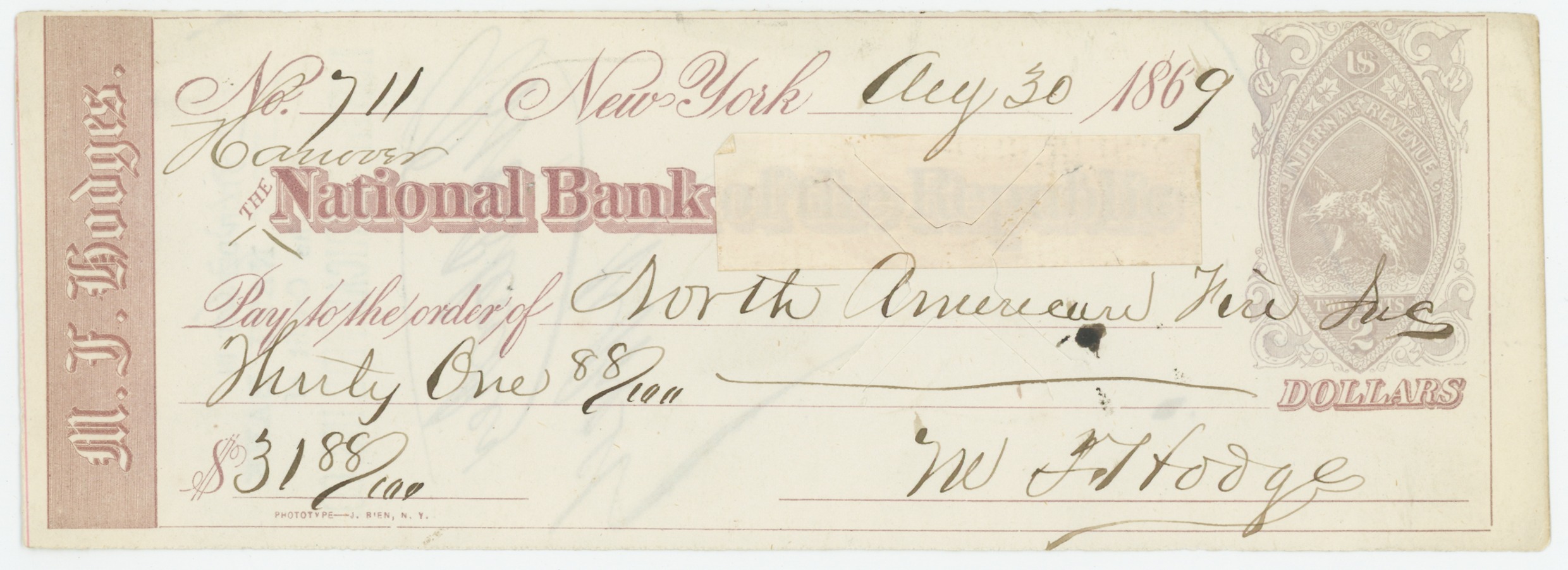 RN-B13 Hanover National Bank Paste-Over