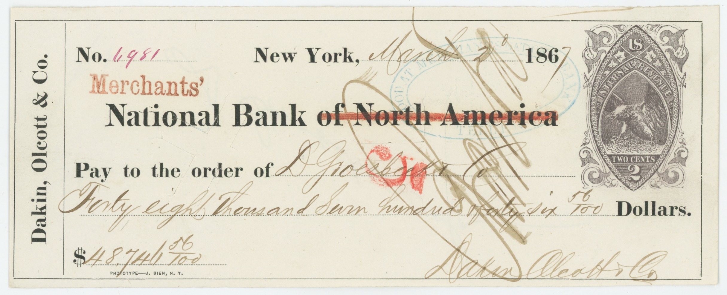 RN-B13a Merchants' National Bank — SOLD!
