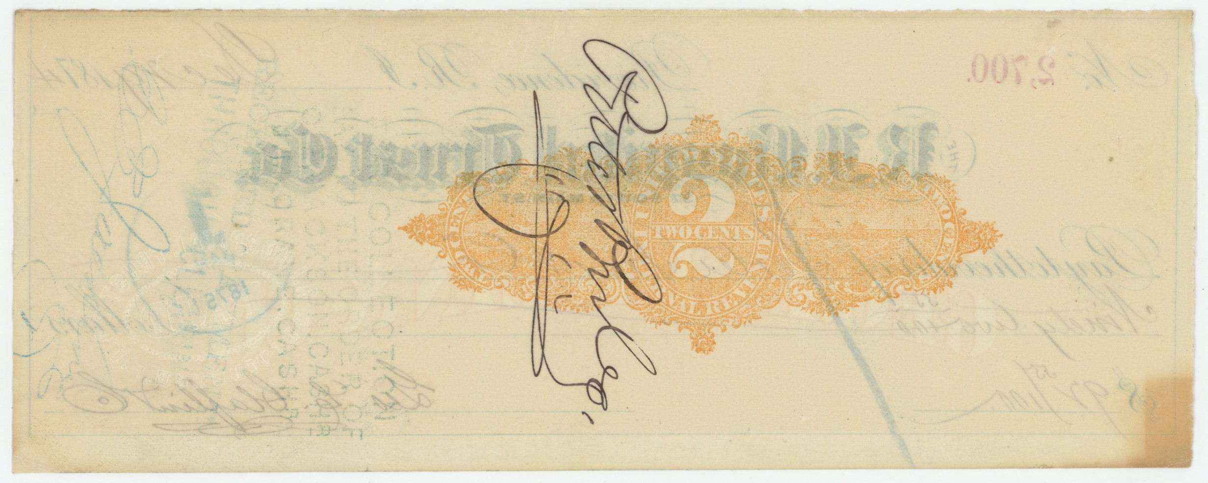 RN-N3a R.I. Hospital Trust Co. with Imprint on Back