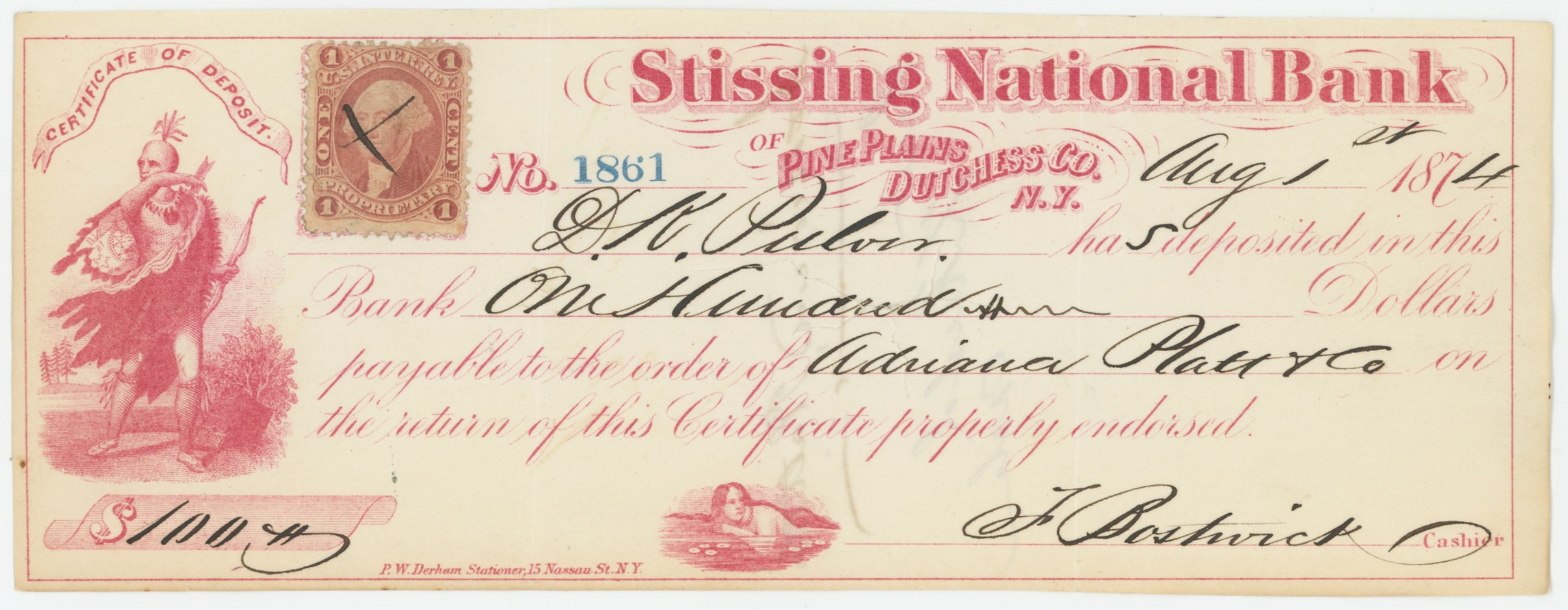 R3c on Stissing National Bank Certificate of Deposit, Illegal Usage