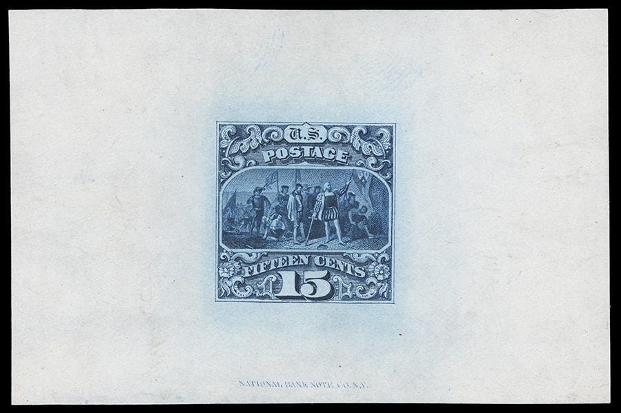 118TC1af, 15¢ Large Die Essay in Deep Blue on India