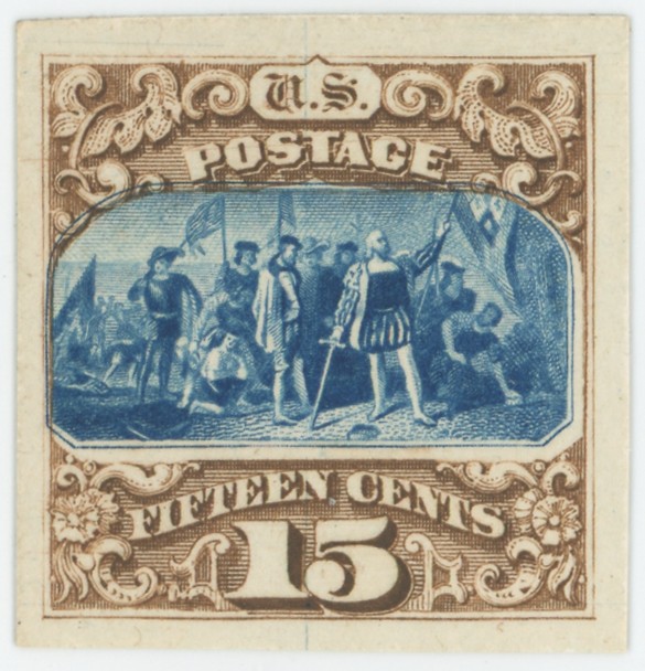 129P4 15¢ Pictorial Plate Proof on Card