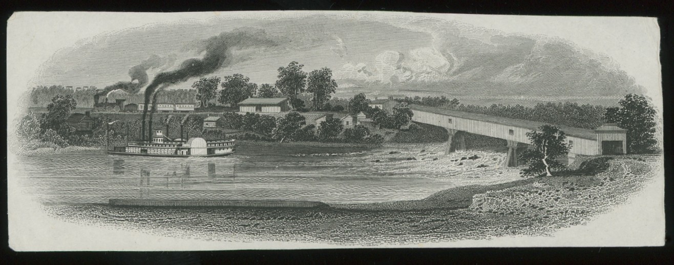 ABNC Vignette: Riverboat and Covered Bridge