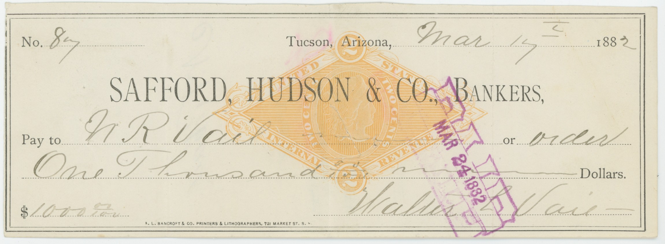 RN-G1 Safford, Hudson & Co., Bankers