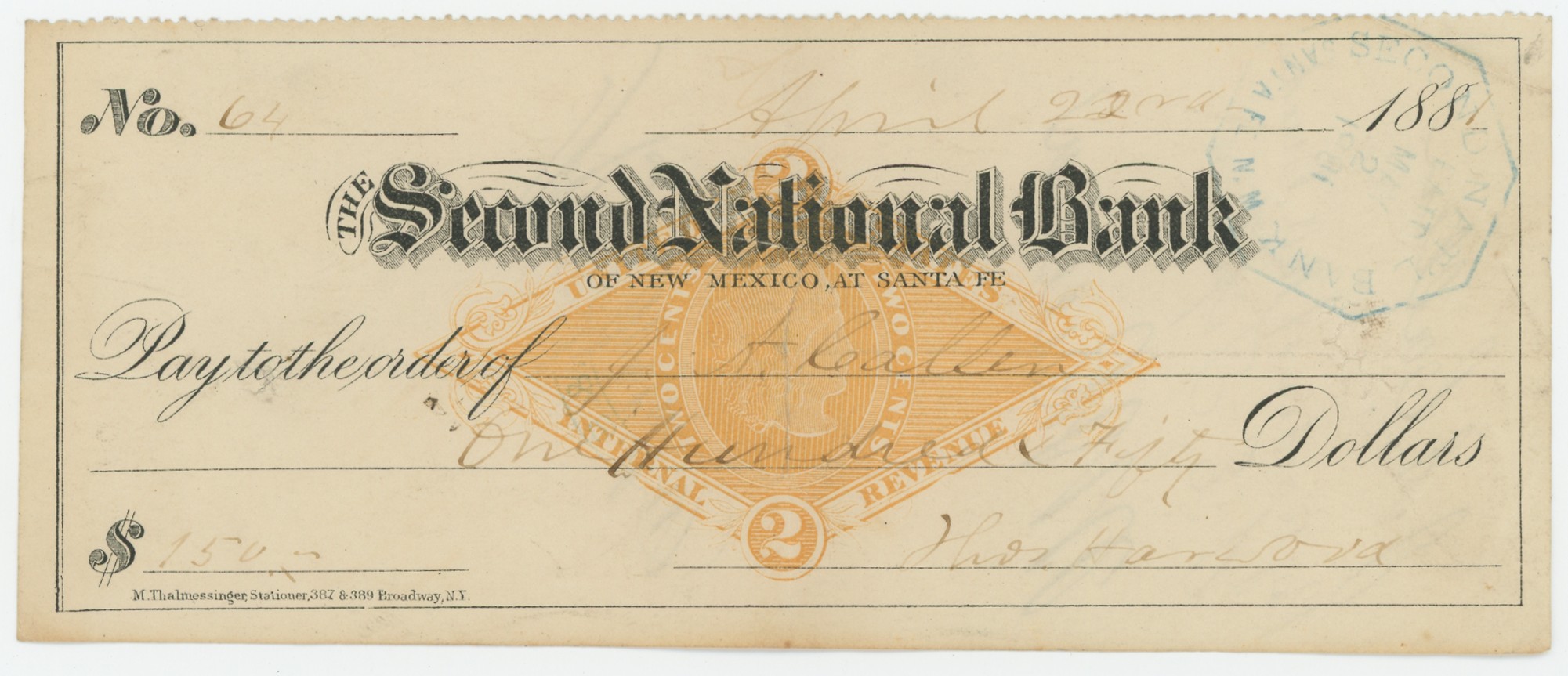 RN-G1 The Second National Bank of Santa Fe