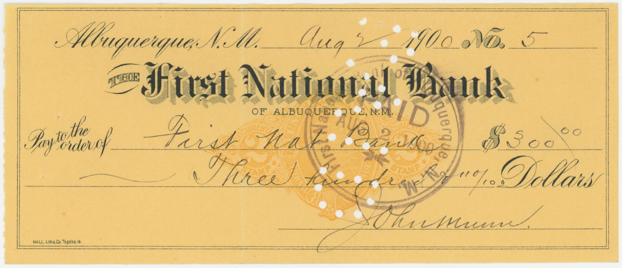 The First National Bank, Albuquerque, Unlisted