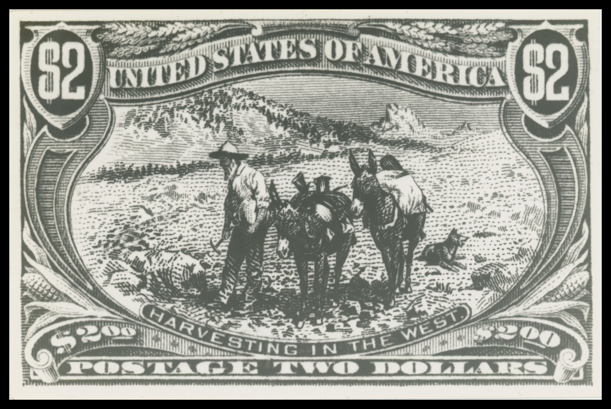 293-E, Trans-Mississippi Photo Essay of $2 Frame with Miner Vignette
