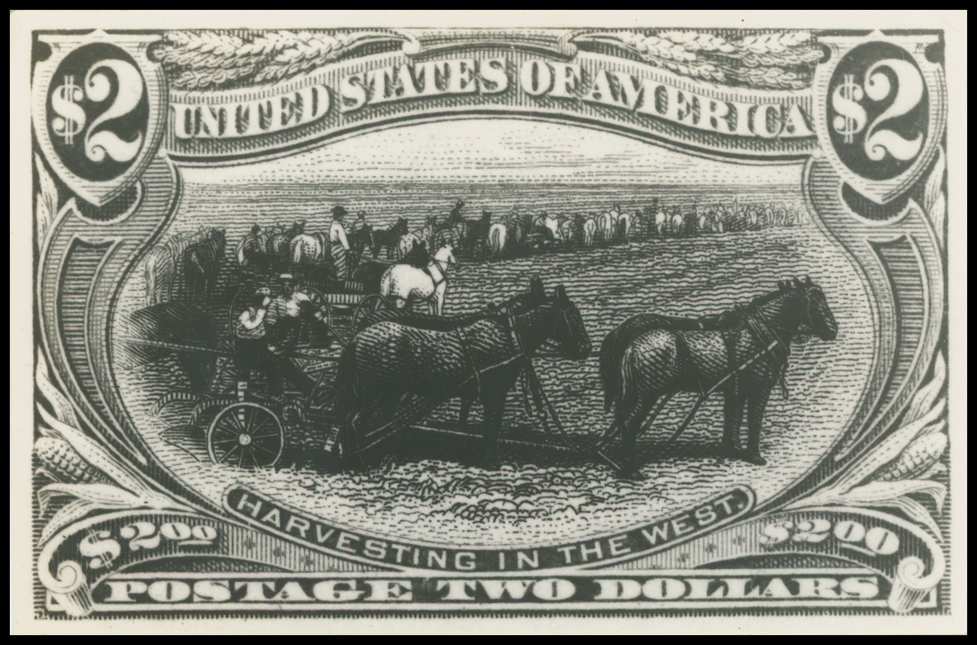 293-E, Trans-Mississippi Photo Essay of $2 Frame with Farming in the West Vignette