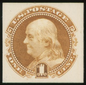 112P4 1¢ Franklin Proof on Card
