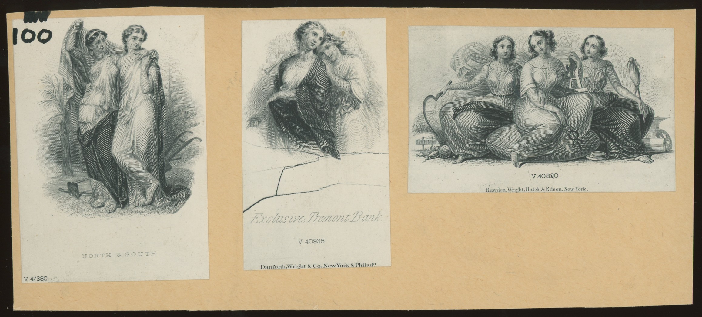 ABNC Allegorical Female Figures: Group of Three Vignettes #01