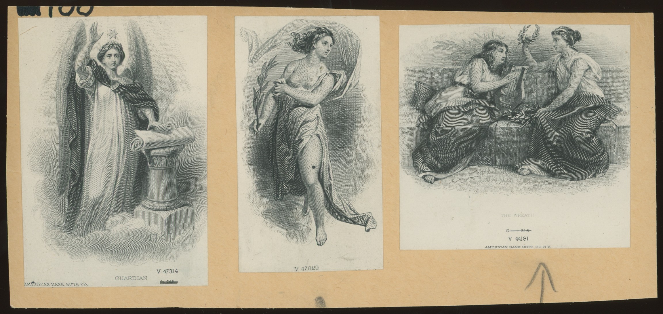 ABNC Allegorical Female Figures: Group of Three Vignettes #02