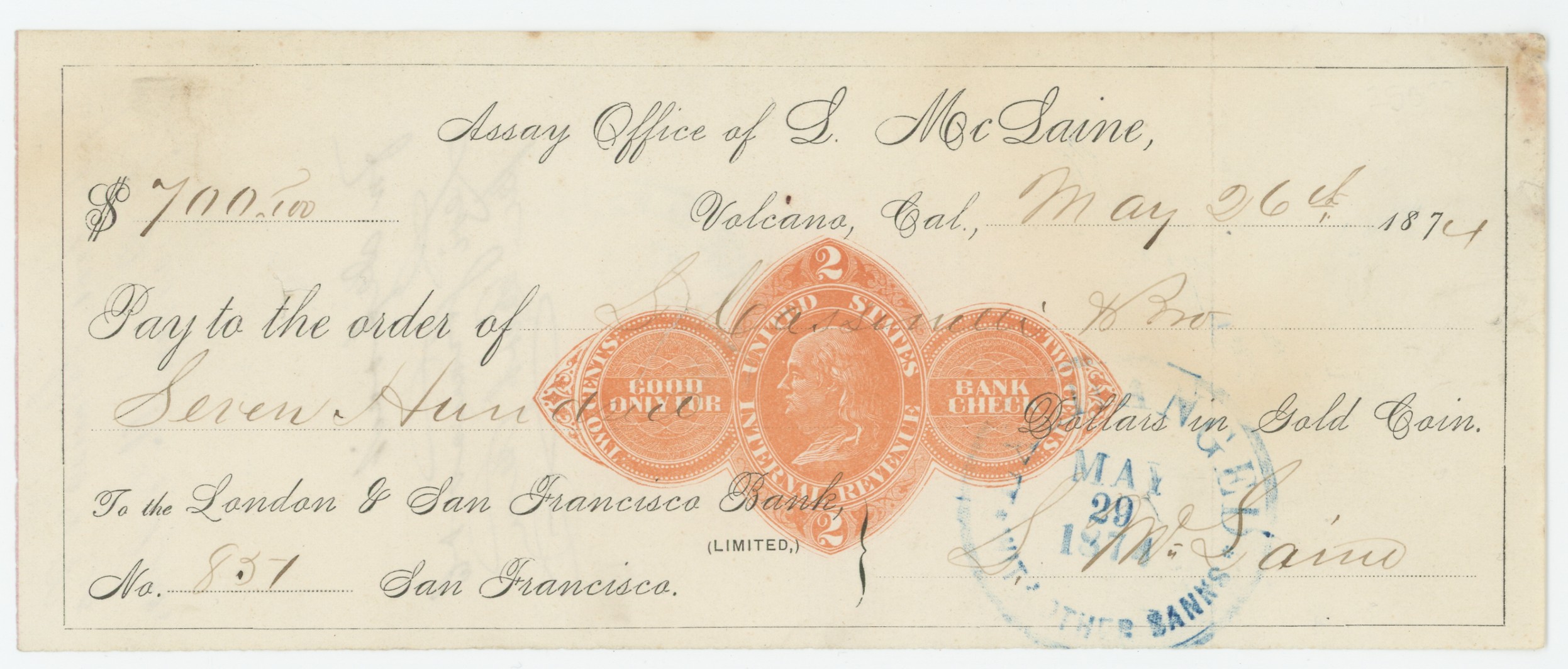 RN-D7 Assay Office of L. Mc Laine, Volcano CA