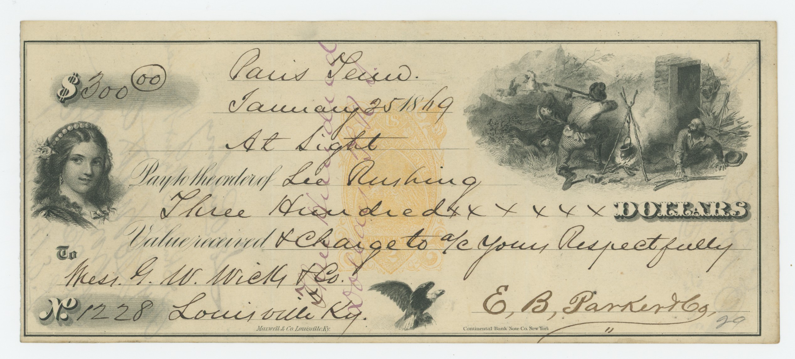 RN-B1 on Sight Draft, Engraved by Continental Bank Note Company