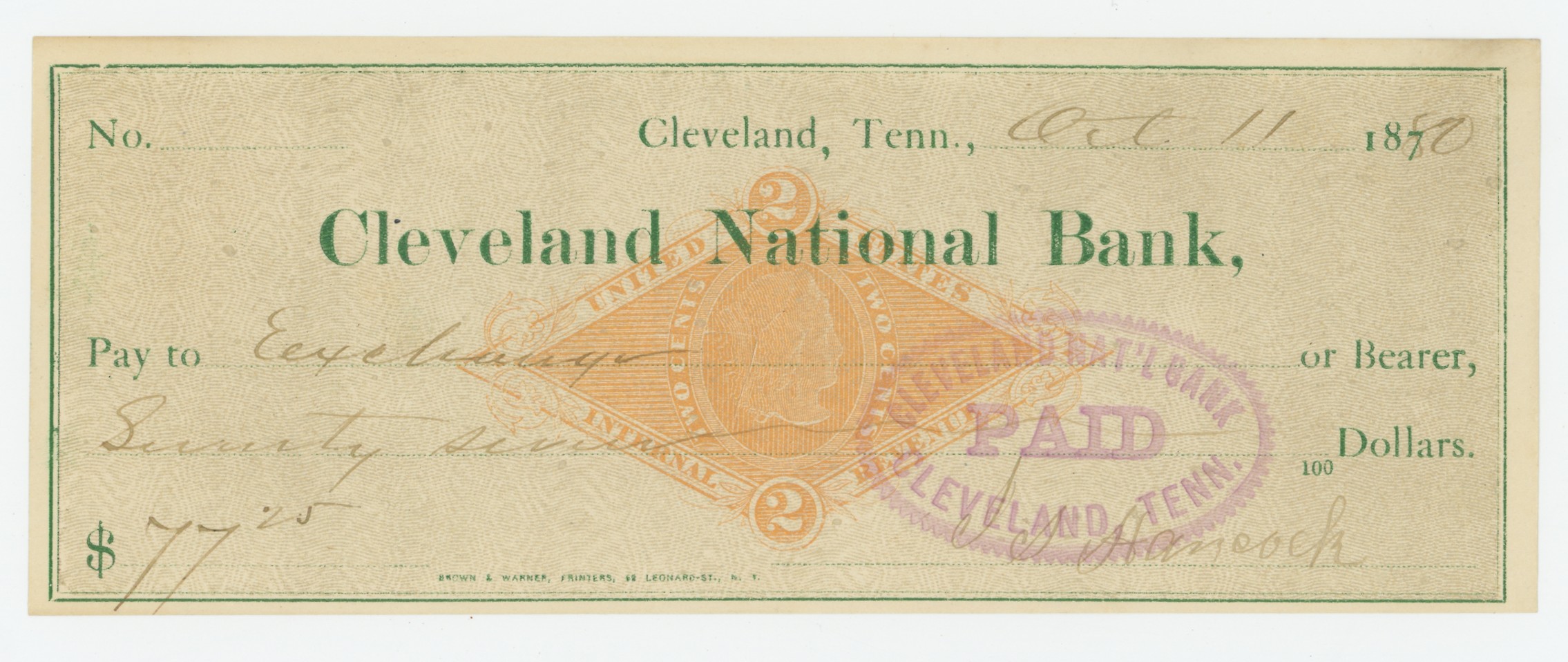 RN-G1 Cleveland National Bank