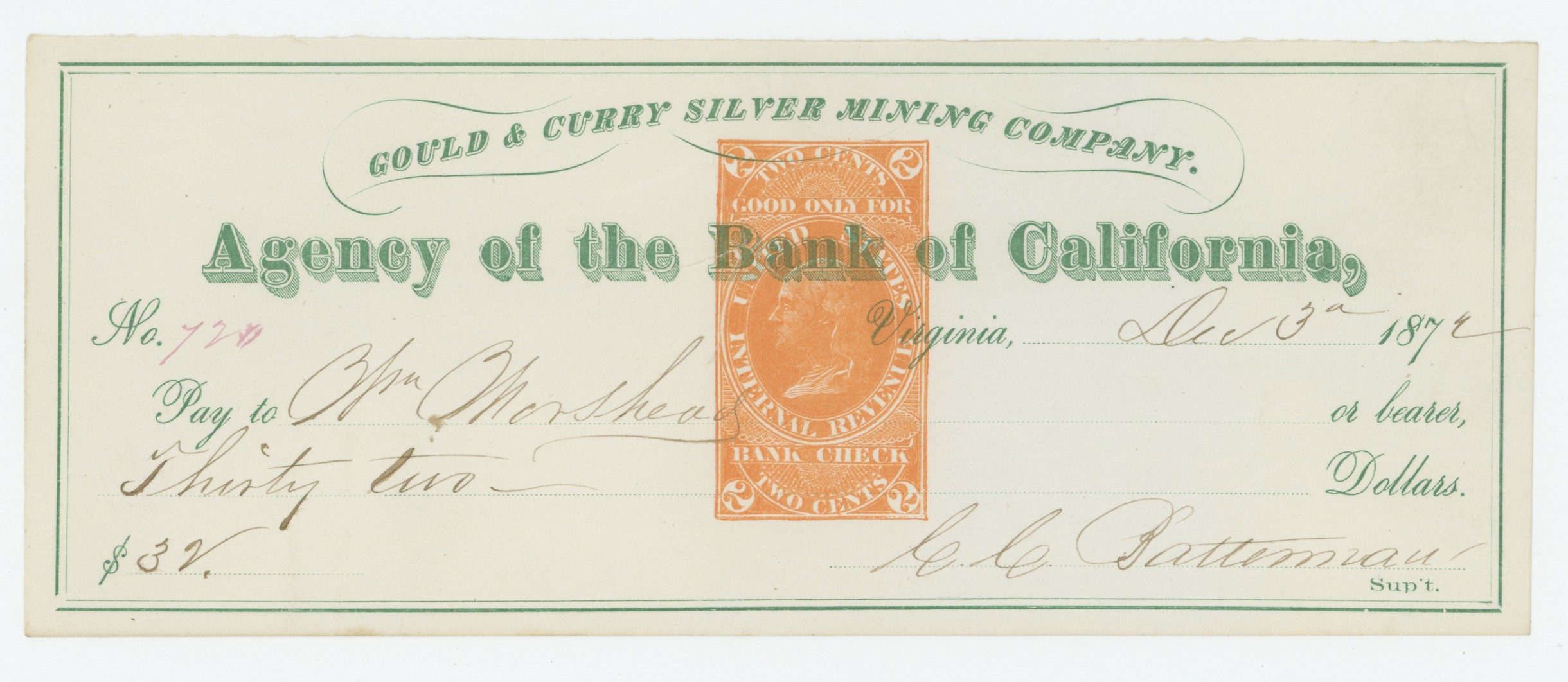 RN-E7 Agency of The Bank of California