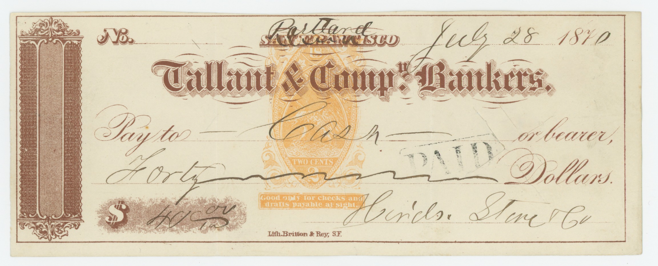 RN-B16 Tallant & Co., Bankers