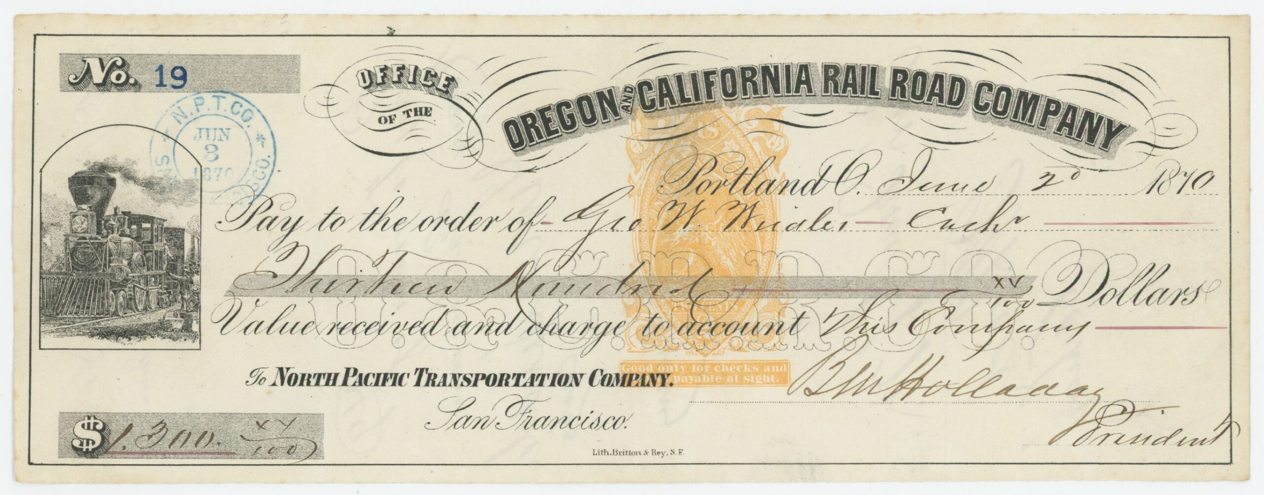 RN-B16 Oregon & California Railroad Company