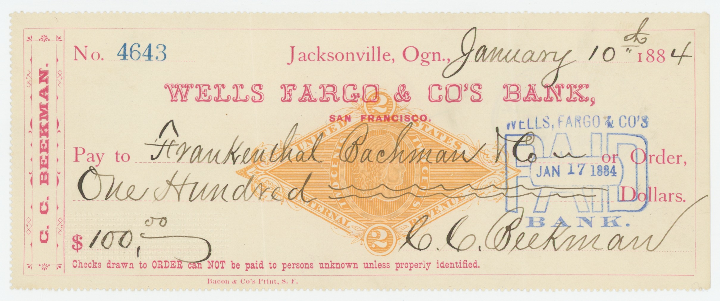 RN-G1 Wells Fargo & Co.'s Bank